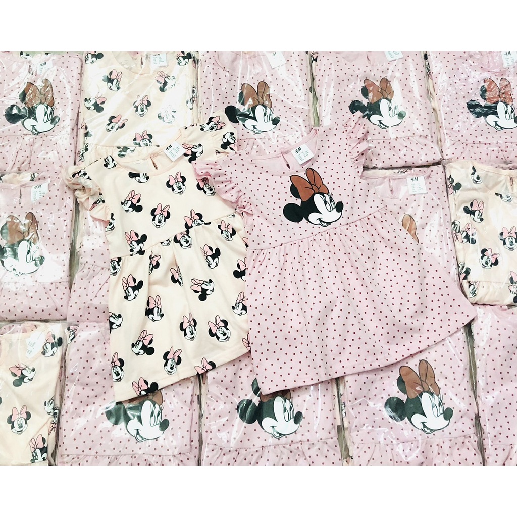 Váy Đầm Cho Bé Gái - Set 2 Váy Cotton Minnie HM Cho Bé Gái Size 1 - 6 Tuổi