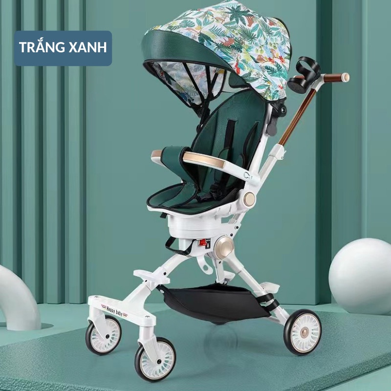 Xe Đẩy Du Lịch Gấp Gọn KIDWOW HDM999 Có Thể Đảo Chiều Ngã Lưng Cho Bé Ngồi, Năm Bánh Xe Xoay 360 Độ