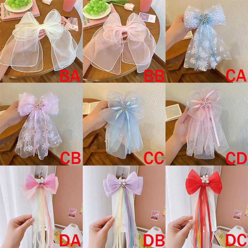 Phụ Kiện Kẹp Tóc Vải Lưới Ba Chiều Kiểu Công Chúa Đáng Yêu Dành Cho Bé Gái