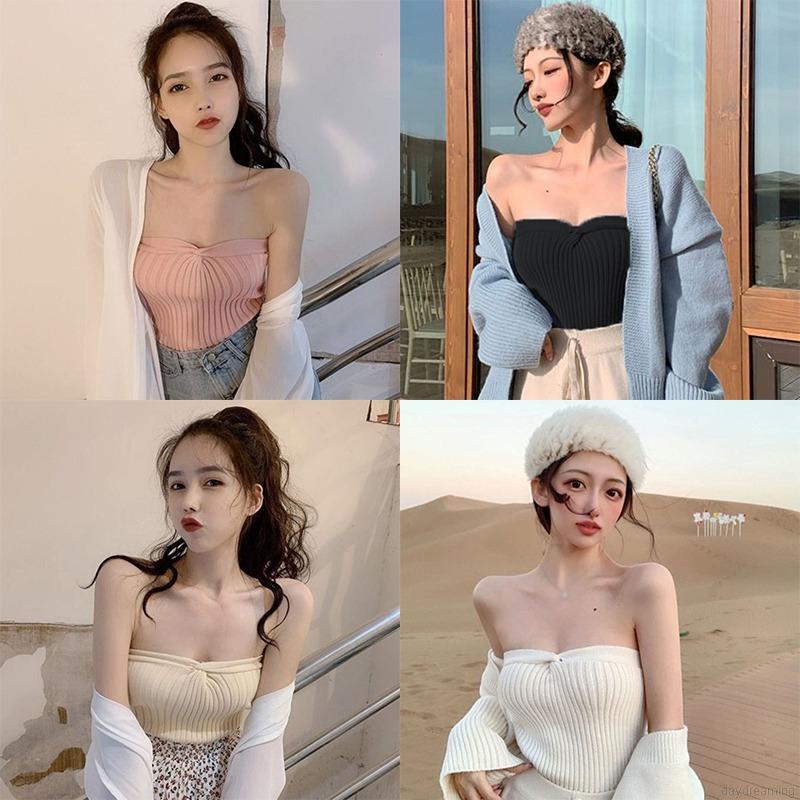 Áo ống vải dệt kim thời trang mùa hè cho nữ
