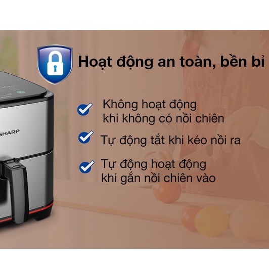 Nồi chiên không dầu Sharp KF-AF70EV-BK (7L) - Hàng Chính Hãng