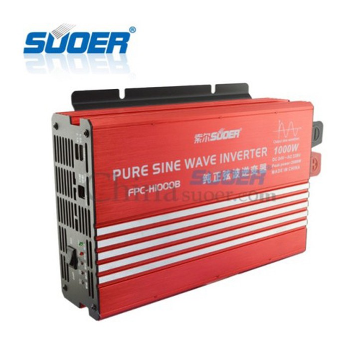 Bộ chuyển điện sin chuẩn 1000w từ 24v lên 220v hãng Suoer