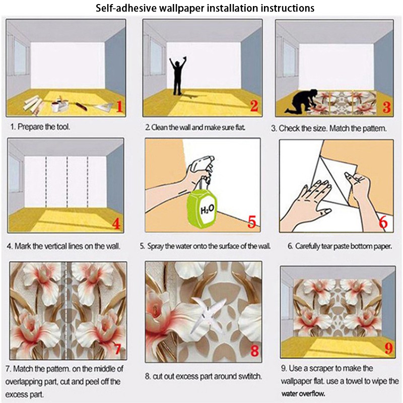 Giấy Dán Tường Tự Dính Họa Tiết Khủng Long Hoạt Hình 3D Trang Trí Phòng Khách / Phòng Ngủ