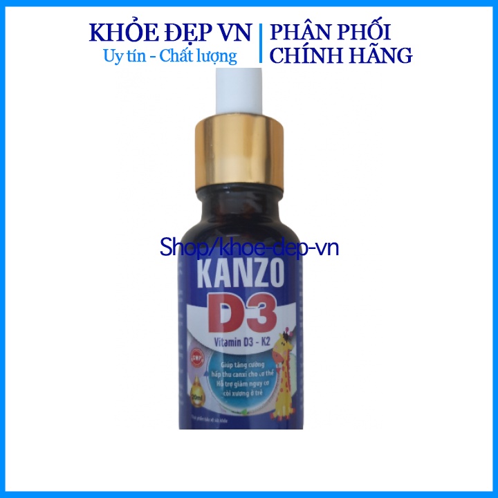 Kanzo D3 bổ sung Vitamin D3 , K2, MK7 giúp hấp thu canxi hiệu quả, cải thiện mật độ xương, giúp cho hệ xương