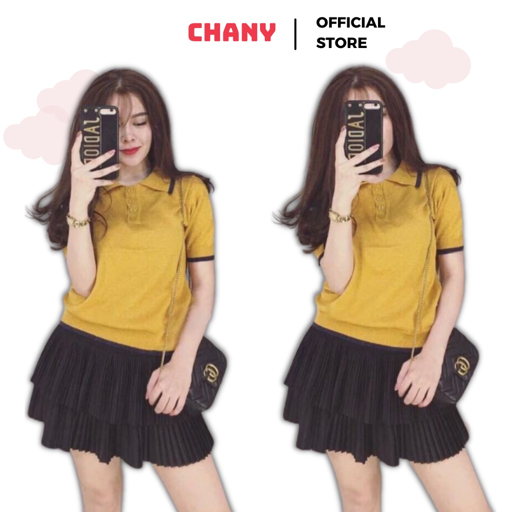 Chân váy ngắn xếp ly nhỏ 2 tầng CHANY Bigsize