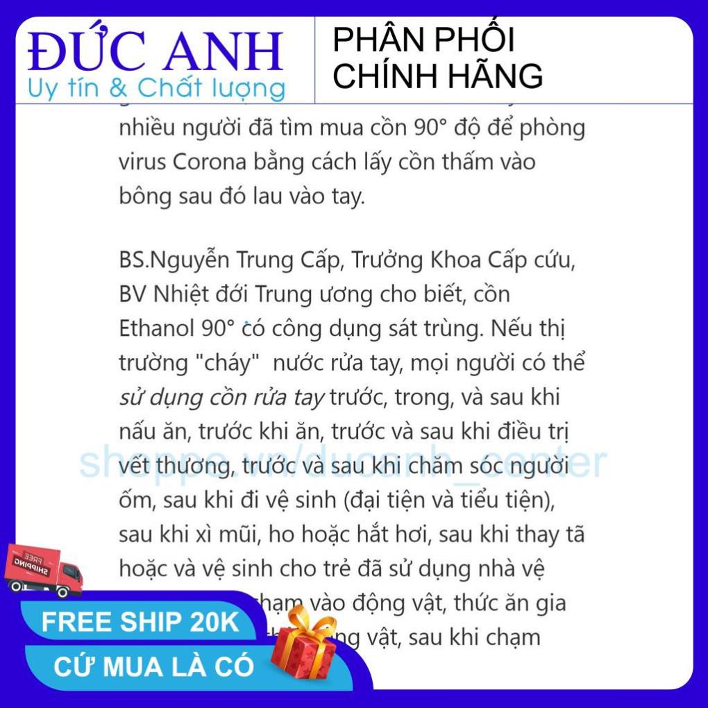 CỒN 90 ĐỘ SÁT KHUẨN Y TẾ 500ML ( cồn Ethanol y tế )