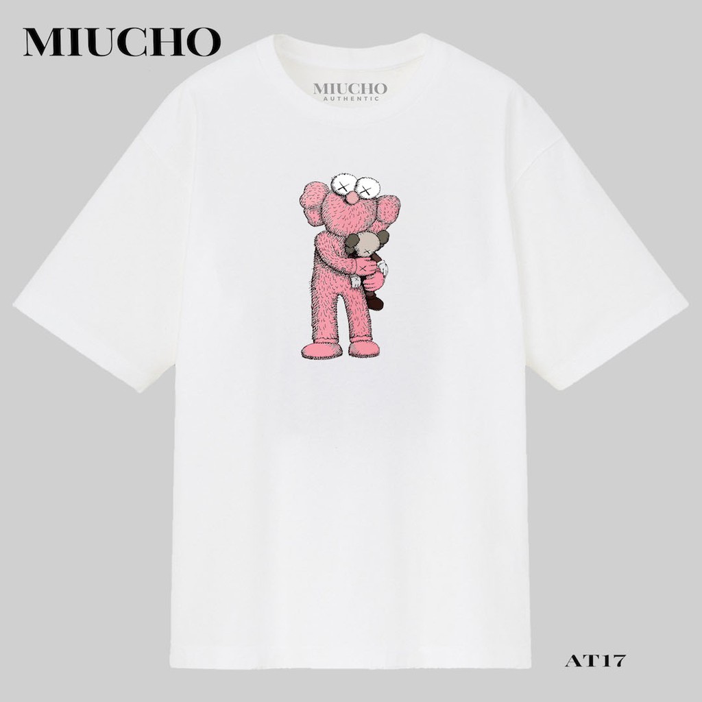 Áo thun kaws trắng đen AT017 Miucho Basic Tee vải đẹp thun cotton phông oversize Unisex tay lỡ form rộng hàn quốc