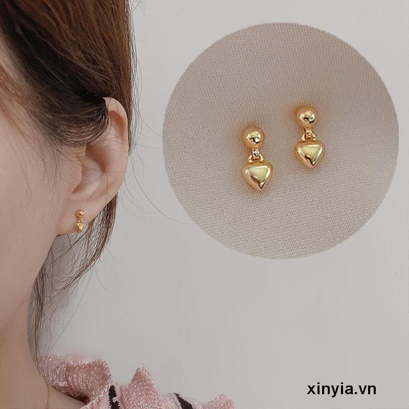 Bông Tai Hình Trái Tim Nhỏ Giọt Nước Thời Trang Cao Cấp Cho Nữ