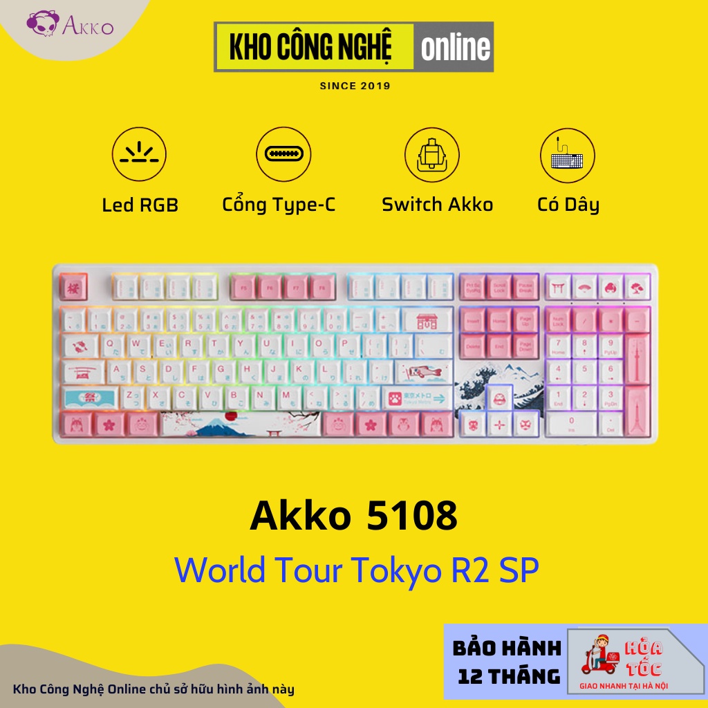 Bàn phím cơ AKKO 5108 World Tour Tokyo R2 SP (Hotswap / Foam tiêu âm / AKKO CS Switch)