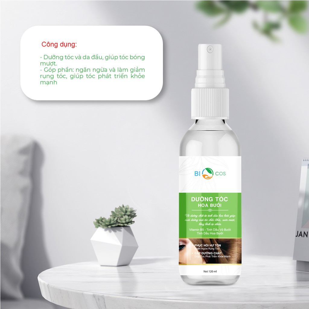 Xịt Dưỡng Chăm Sóc Tóc Hoa Bưởi BIO COSMETICS Giúp Phục Hồi Hư Tổn Và Ngăn Ngừa Rụng Tóc 120ml.