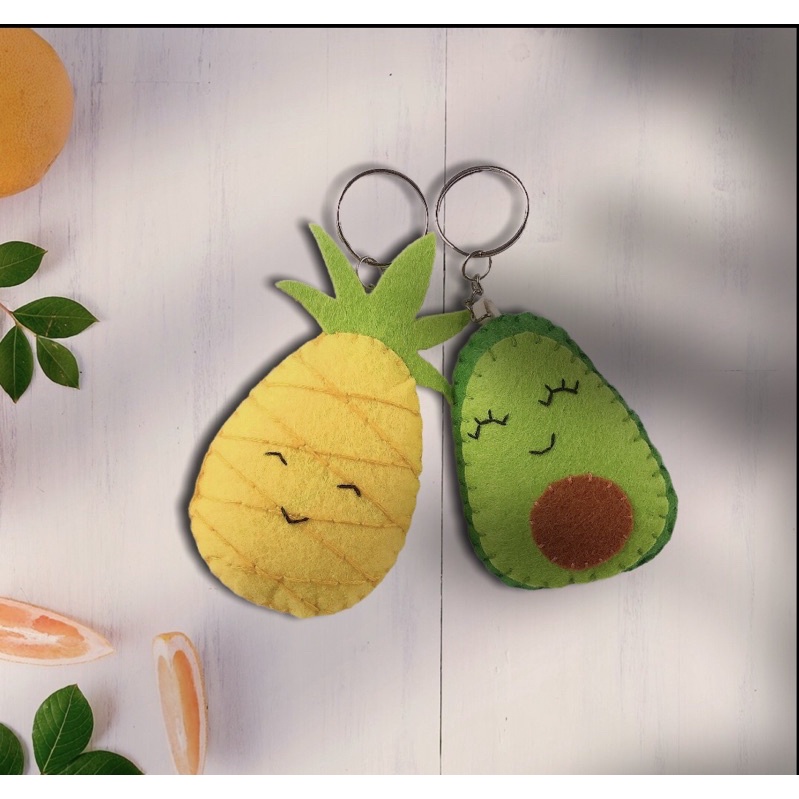 Móc khoá treo hình Bơ, Dứa ngộ nghĩnh 🥑