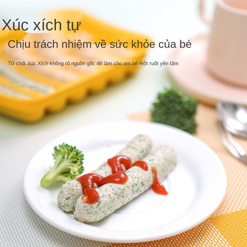 Khuôn xúc xích Khuôn thực phẩm bổ sung cho trẻ em có thể hấp và chịu nhiệt độ cao Khuôn hấp bánh trẻ em silicone làm xúc