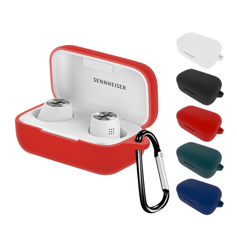 Vỏ Silicone Mềm Bảo Vệ Hộp Sạc Tai Nghe Bluetooth Không Dây Sennheiser Momentum True 2 Kèm Móc