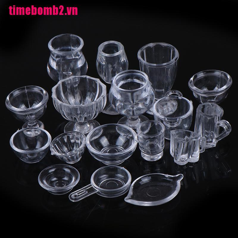 Bộ 17 Món Đồ Chơi Trong Suốt Trang Trí Nhà Búp Bê