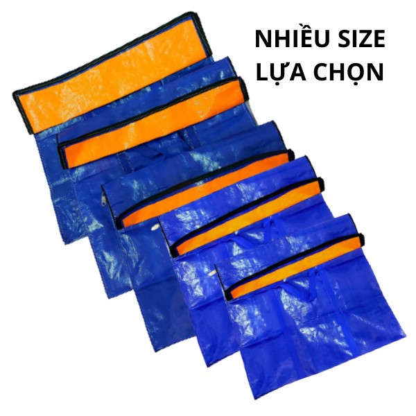Túi bạt/ túi dứa có dây kéo đựng đồ/quần áo chịu lực trên 25kg nhiều size tiện ích