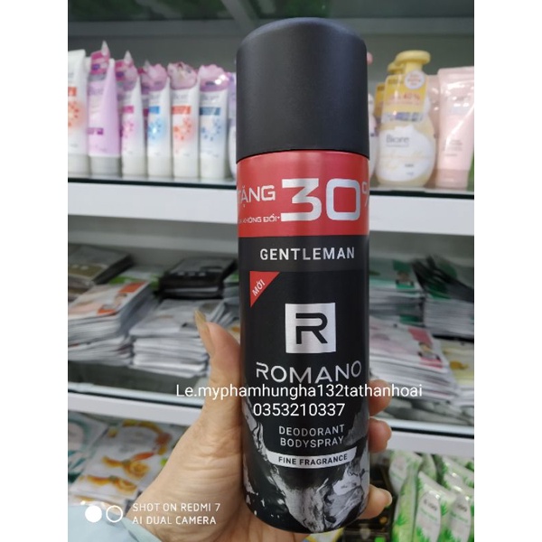 XỊT KHỬ MÙI  TOÀN THÂN ROMANO GENTLEMAN 195 ML