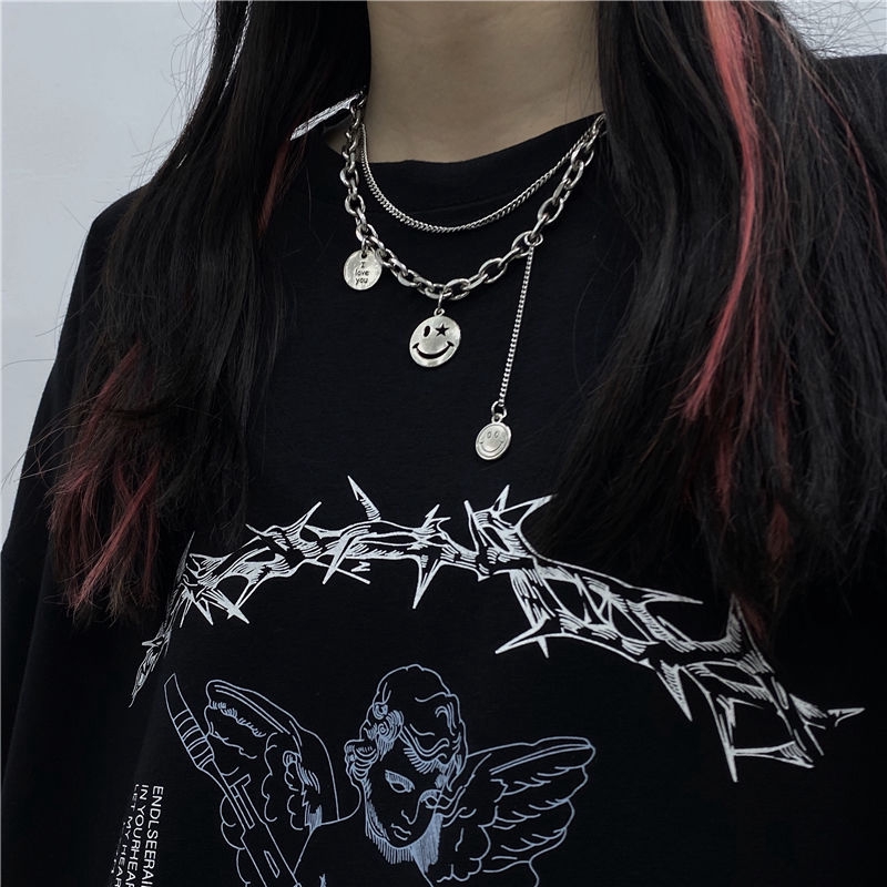 Vòng Cổ Gắn Mặt Hình Mặt Cười Ngộ Nghĩnh Phong Cách Hip-Hop