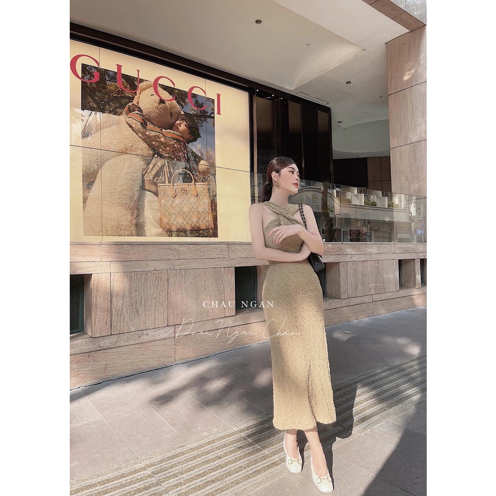 𝐂𝐎́ 𝐒𝐀̆̃𝐍. Váy Cổ Yếm Body Đuôi Cá