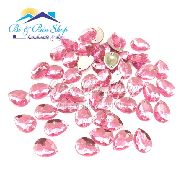 72 Viên Đá Kết Giọt Nước 10x14mm Đính Kết Trang Phục Thời Trang, Làm Phụ Kiện Handmade