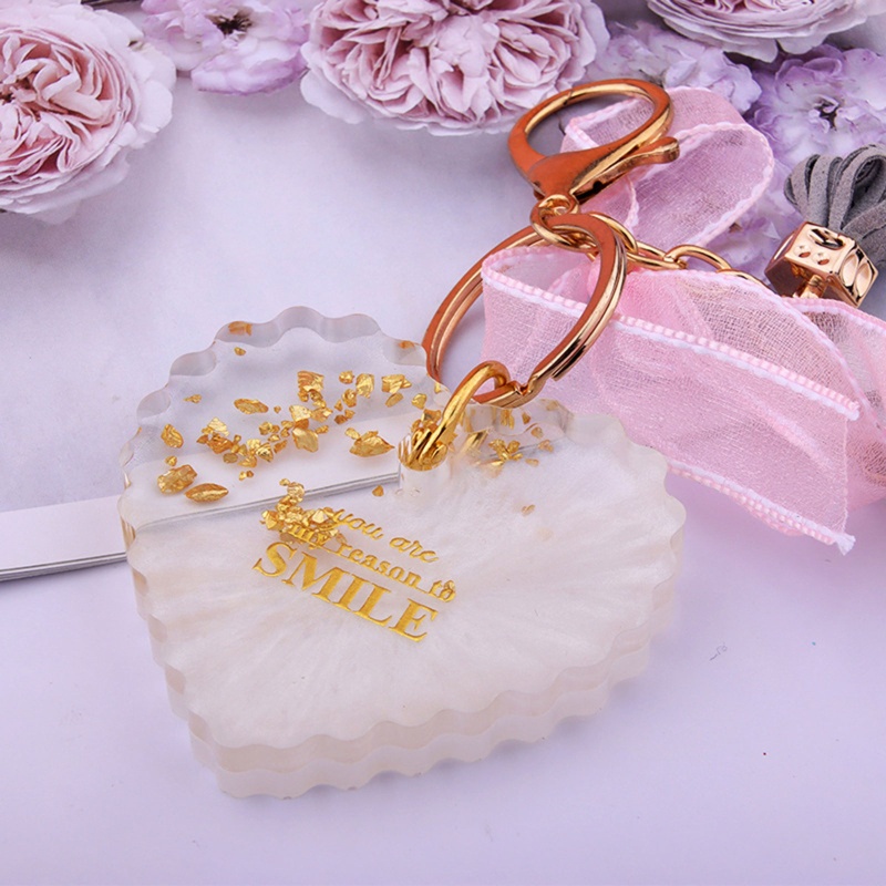 Khuôn Silicone Hình Tròn / Trái Tim / Oval Làm Trang Sức Epoxy Resin Thủ Công Diy