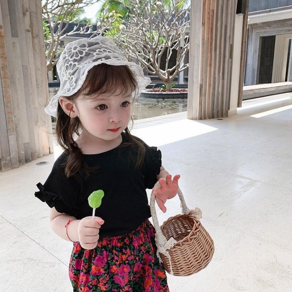 Set áo + quần yếm denim ống rộng dễ thương cho bé gái 1-5 tuổi