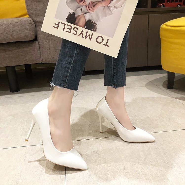 Giày Cao Gót Mũi Nhọn Chất Liệu Satin Thời Trang Công Sở Thanh Lịch Cho Nữ