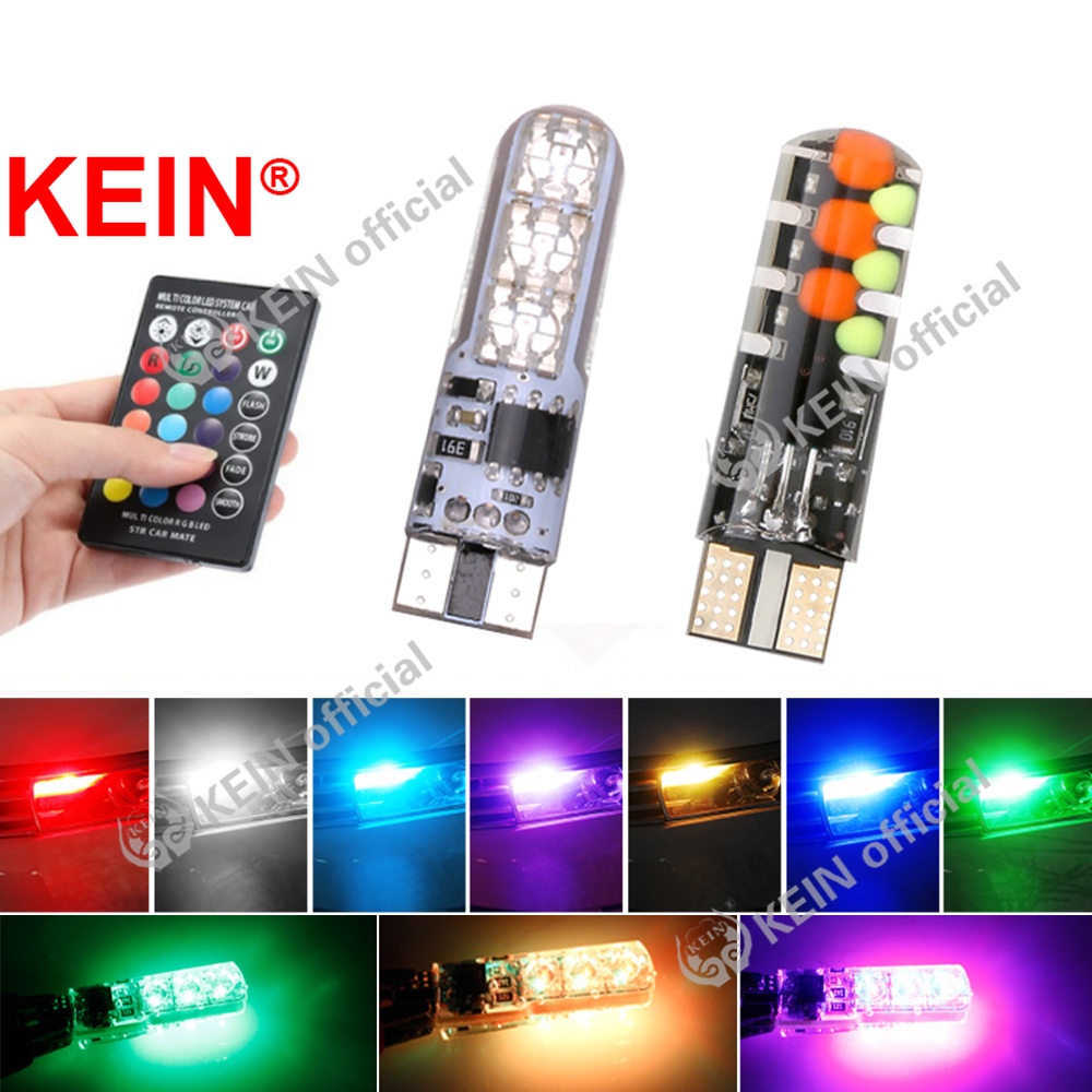 Đèn LED T10 RGB W5W 194 5050 SMD 12V COB RGBW Trang Trí Nội Thất Xe Hơi