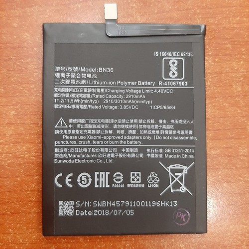 Pin Xiaomi Mi 6X, Mi6X, BN36 - Pin Xiaomi Mi 6X, Mi6X, BN36 Zin Bóc Máy