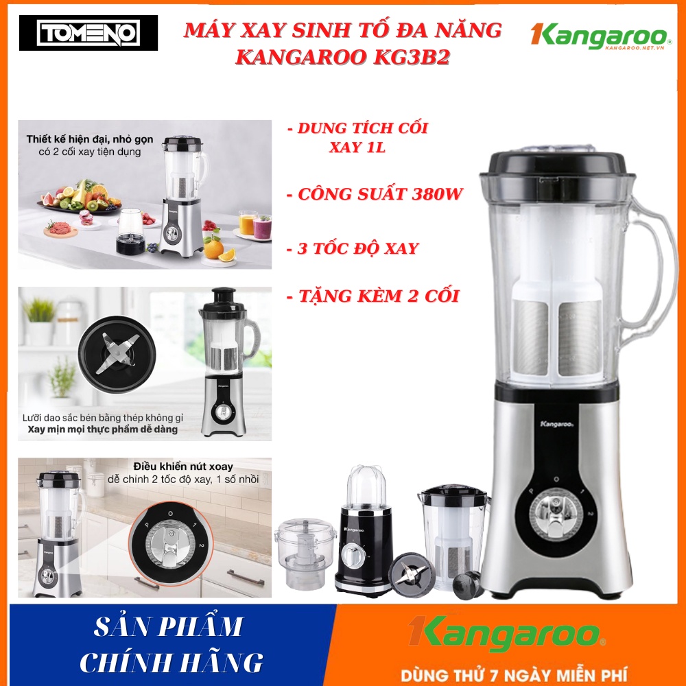 máy xay sinh tố kangaroo KG3B2 và KG2B2 , tặng kèm 2 cối thủy tinh , xay thực phẩm , rau củ quả , thức ăn dặm cho bé