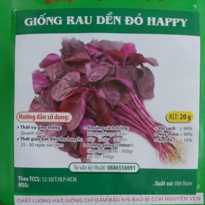 hạt giống rau rền đỏ
