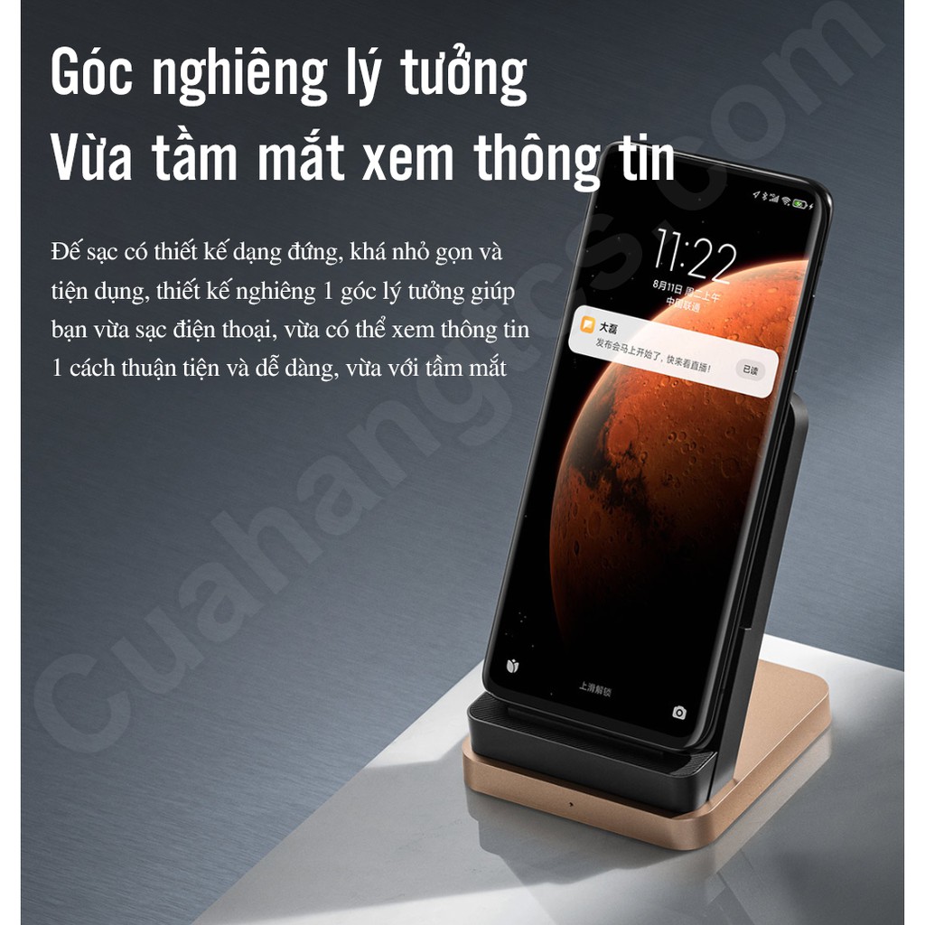 [Mã SKAMPUSHA7 giảm 8% đơn 250k]Đế sạc nhanh không dây Xiaomi Mijia 55w tích hợp quạt làm mát không khí