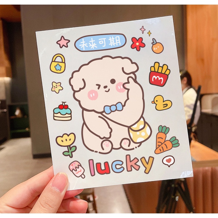 1 Tờ Sticker Hình Dán Dễ Thương Trang Trí Bình Nước, Laptop - Kích Thước 12X14Cm
