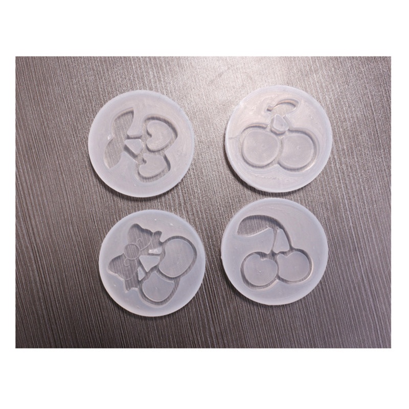 Khuôn Silicone Làm Mặt Dây Chuyền Hình Quả Cherry Phối Cát Lún Xinh Xắn