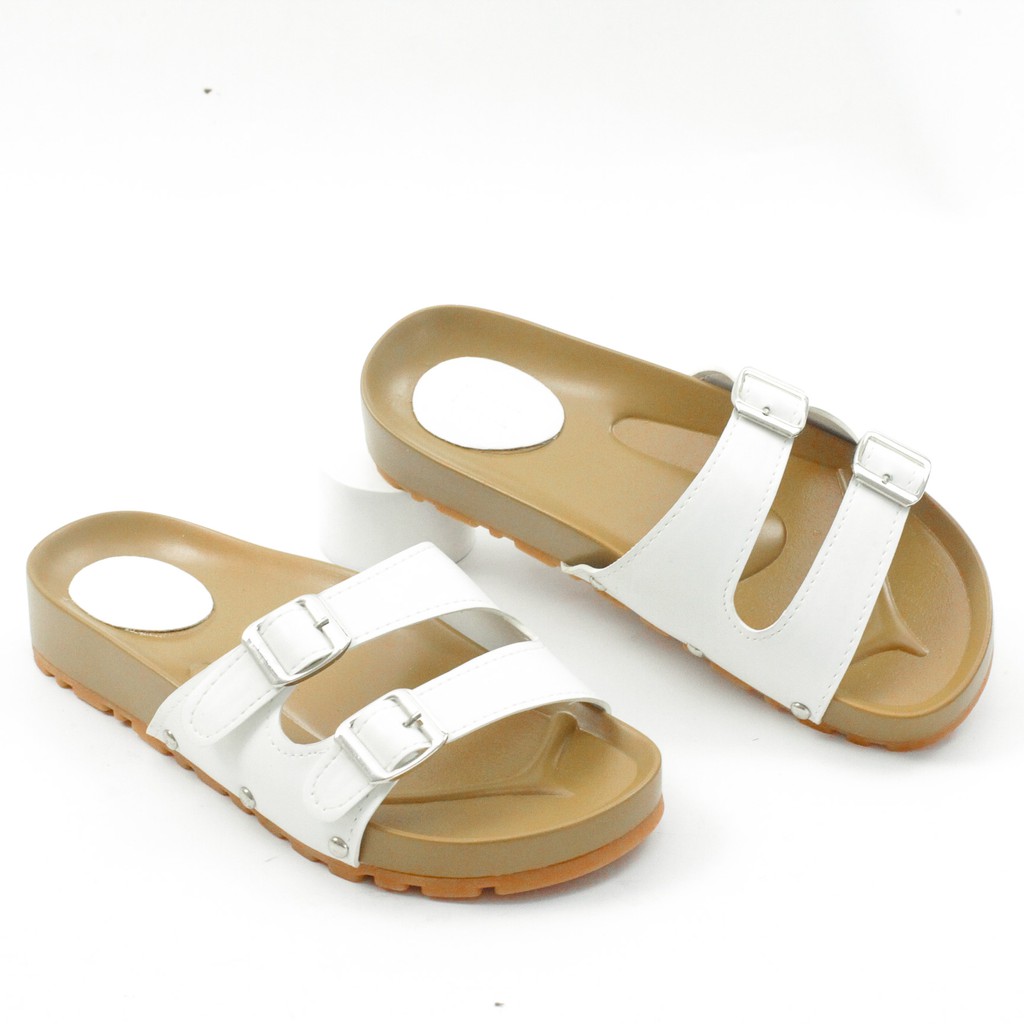 Dép quai ngang gắn khoá Nữ P280 Màu Đen