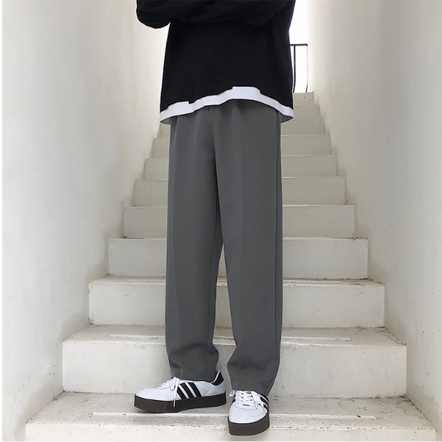Quần Dài Ống Rộng Màu Trơn Thời Trang Mới Cho Nam