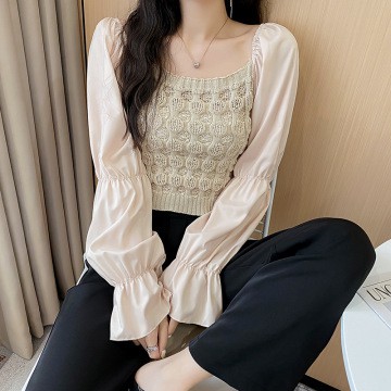 Áo Voan Tay Dài Thời Trang Đáng Yêu Cho Nữ Kiểu Hàn Quốc