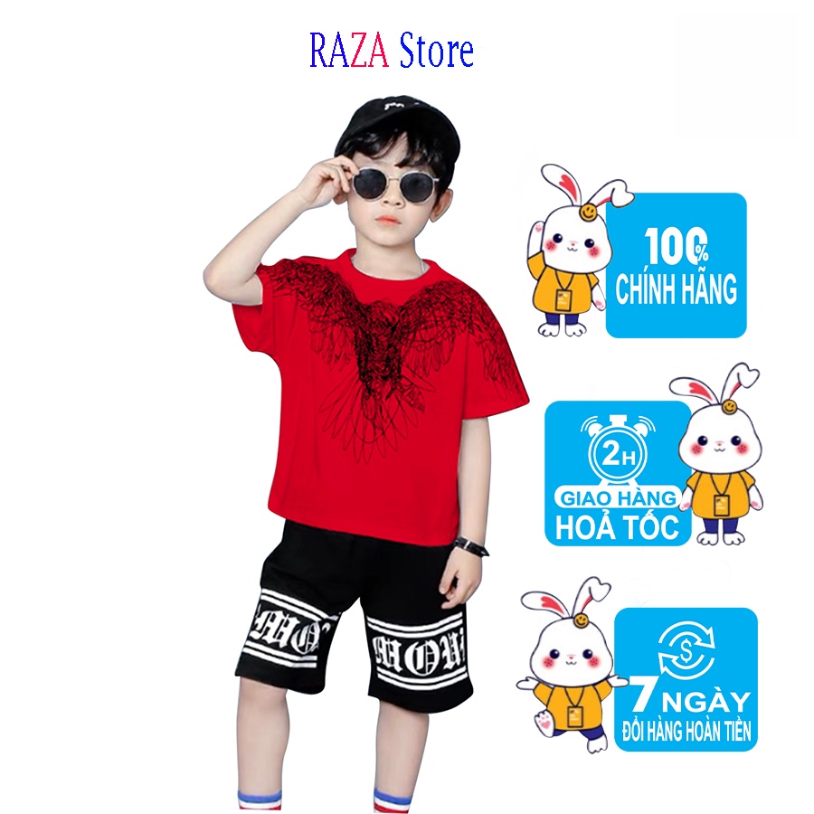 Bộ hè bé trai,Đồ bộ bé trai RAZA Store vải cao cấp sợi thoáng mát cho bé trai từ 14kg- 46kg RZM29