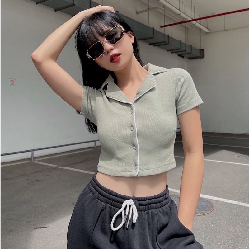 ÁO CROPTOP CỔ VEST