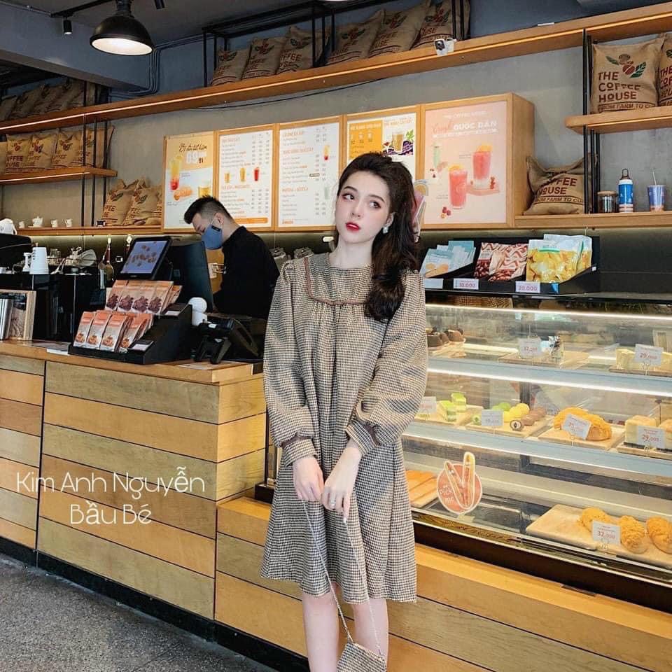 váy dạ viền kèm túi xách xinh lung linh lên sóng! nhìn thôi cũng đủ yêu rồi! mẫu váy suông babydoll dễ mặc béo gầy gì c