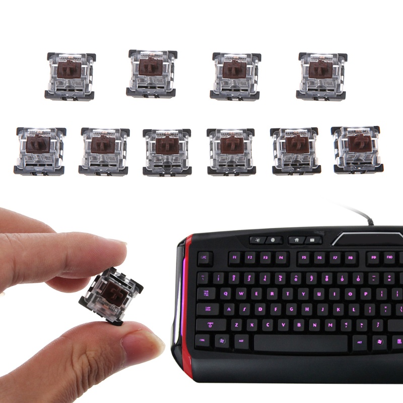 Set 10 Công Tắc Màu Nâu Tuyến Tính Cho Bàn Phím Cơ Gateron MX