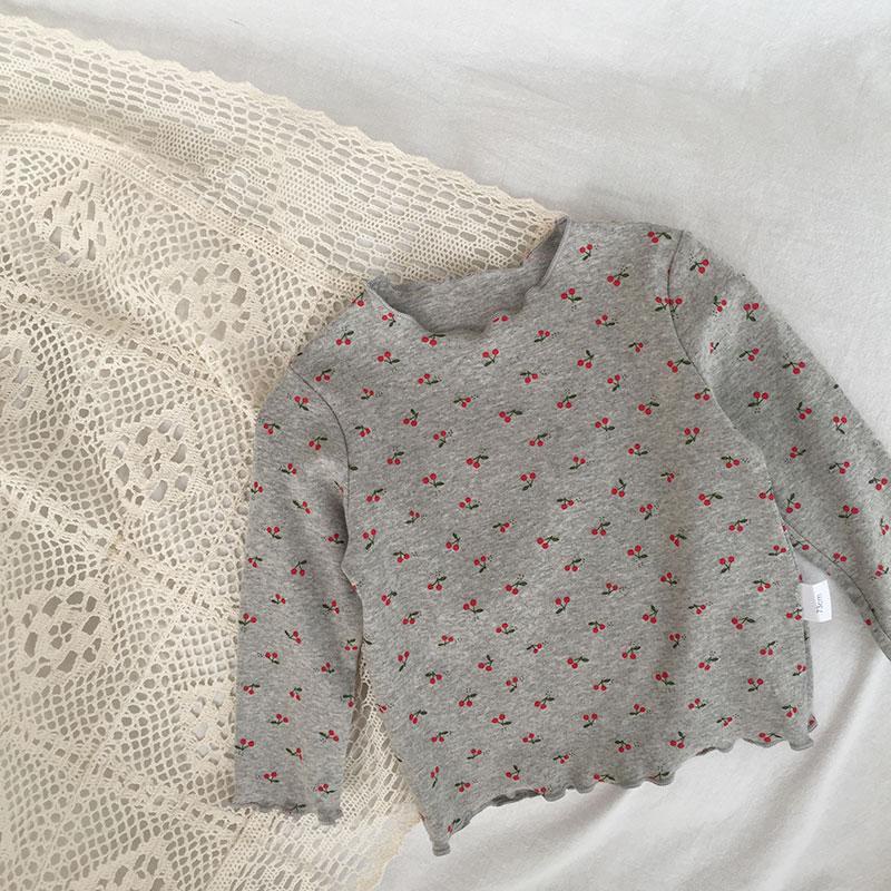 Áo Thun Tay Dài Chất Liệu Cotton In Họa Tiết Hoa Nhí Xinh Xắn Thời Trang Xuân Thu Phong Cách Hàn Quốc Cho Bé Gái