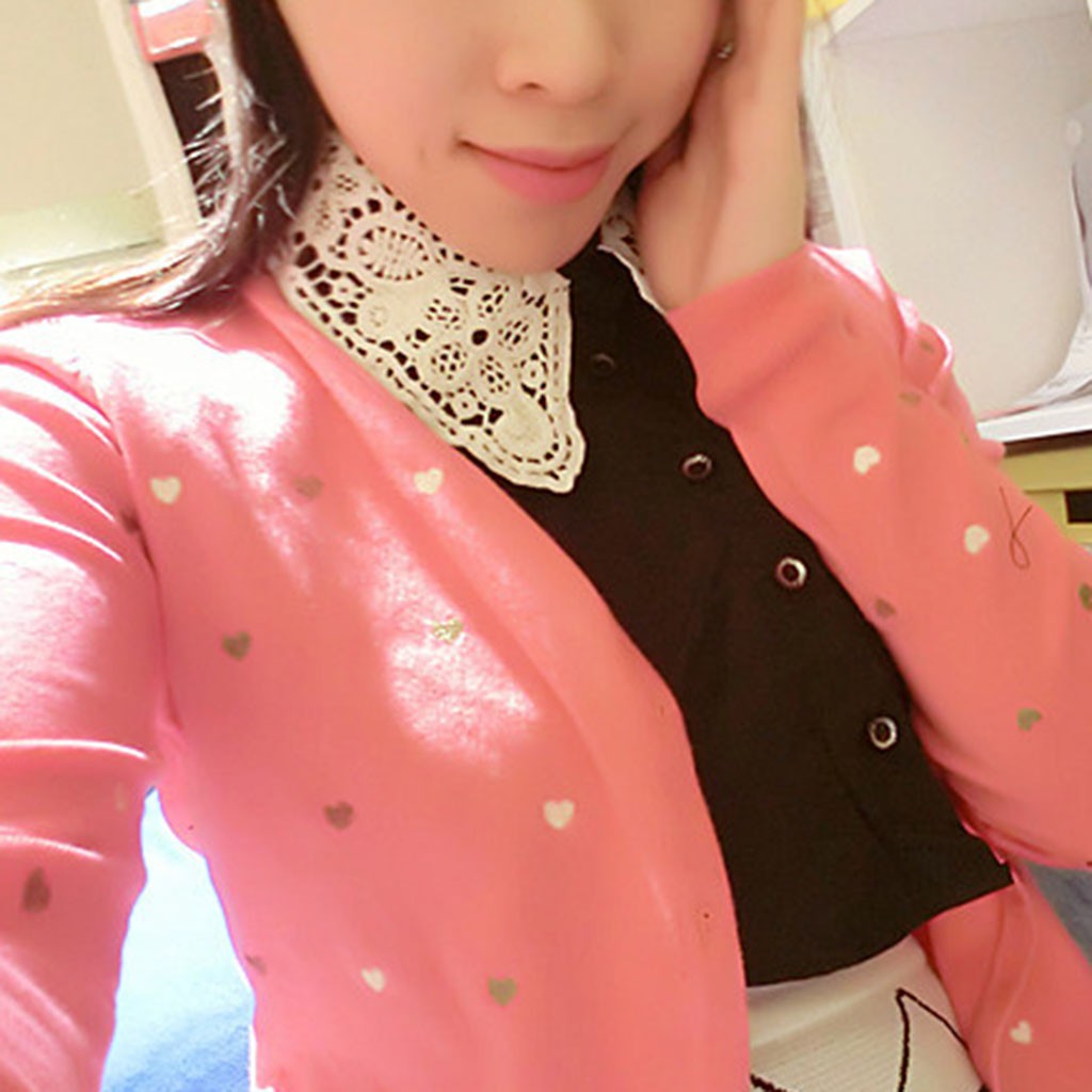 Cổ Áo Sơ Mi Phối Ren Thời Trang Dành Cho Nữ