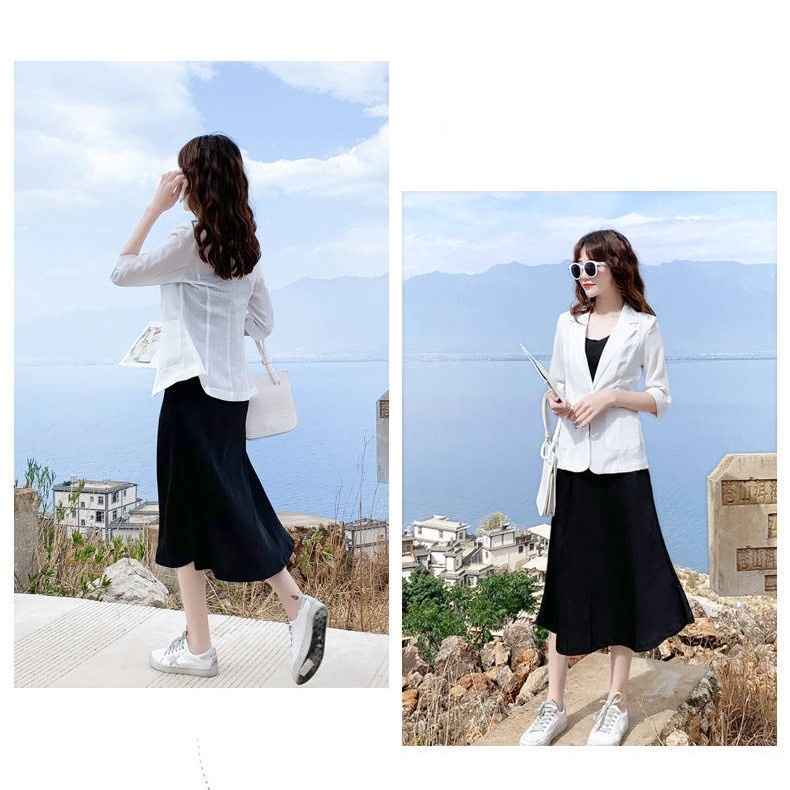 Áo khoác blazer, áo vest nữ kiểu Hàn Quốc tay lỡ túi hộp, thời trang phong cách trẻ