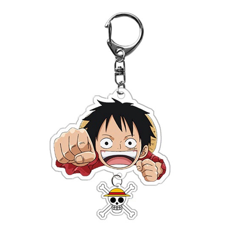 Móc Khóa In Hình Nhân Vật Luffy Zoro Sanji Phim Hoạt Hình One Piece