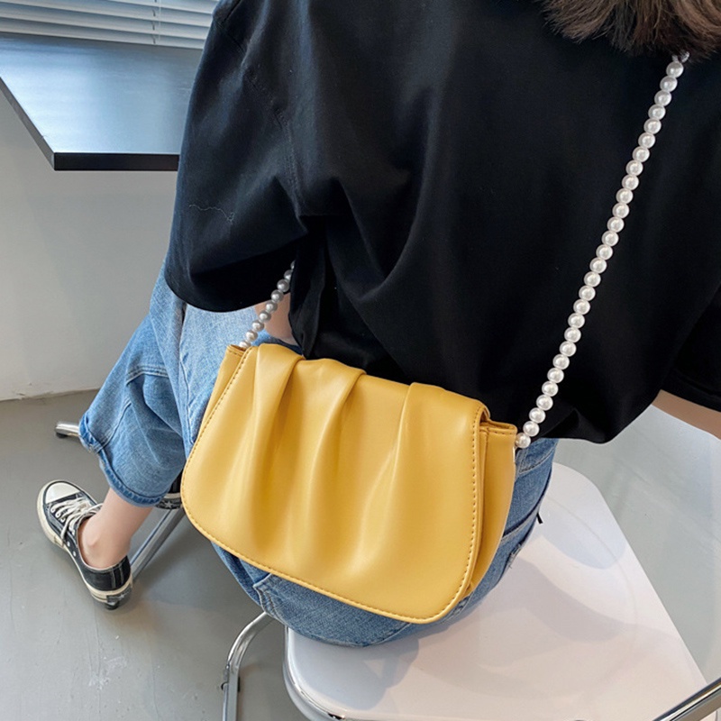 IELGY Túi Đeo Chéo Hình Đám Mây Nhỏ Xinh Đính Ngọc Trai Thời Trang Hàn Quốc