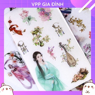 Bộ 6 Tấm Nhãn Dán Sticker Giấy Trang Trí Cổ Trang V4