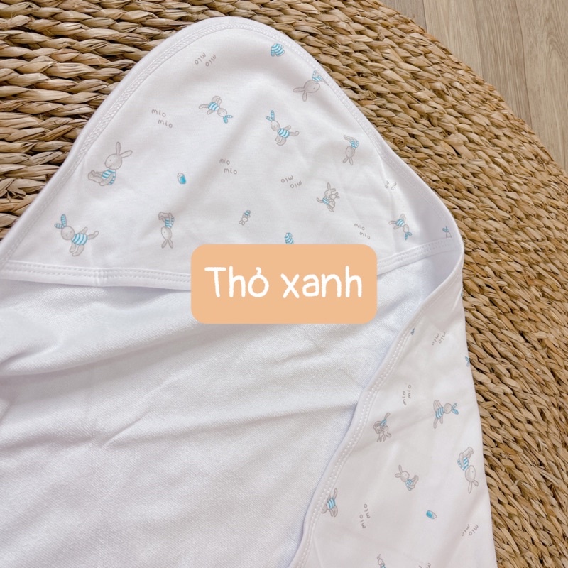 Khăn ủ sơ sinh MioMio 2 lớp thu đông ( Tấm quấn Mio, chăn ủ mio) 80x80cm