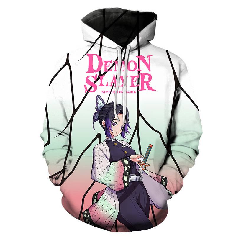 Áo Hoodie Dáng Rộng Tay Dài In Hình Anime Demon Slayer Kimetsu no Yaiba