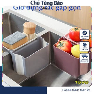 Giỏ Lọc Rác, Khay Đựng Rác, Đồ Ăn - Thức Ăn Thừa Treo Bồn Rửa Bát, Rửa Chén Bằng Nhựa Gấp Gọn Tiện Lợi