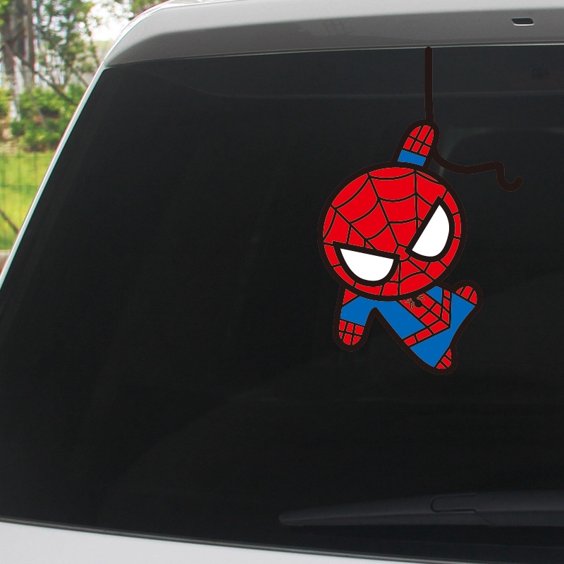 Miếng Dán Hình Người Nhện marvel Độc Đáo Trang Trí Cửa Sổ Xe Hơi / Xe Máy
